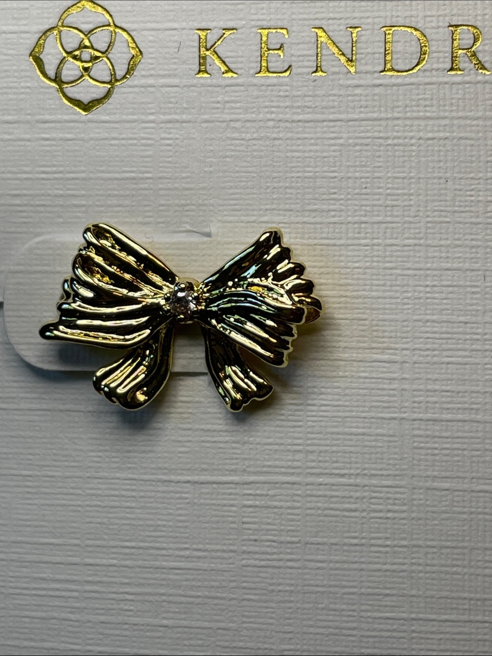 Kendra Scott X LoveShackFancy Gold Bow Stud Earrings - NWT $65 MSRP - Picture 3 of 3